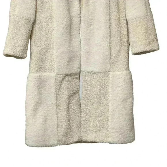 A.L.C Women’s Large Caramel Patchwork Patterned Stanley Faux Shearling Coat NWT - Picture 7 of 11